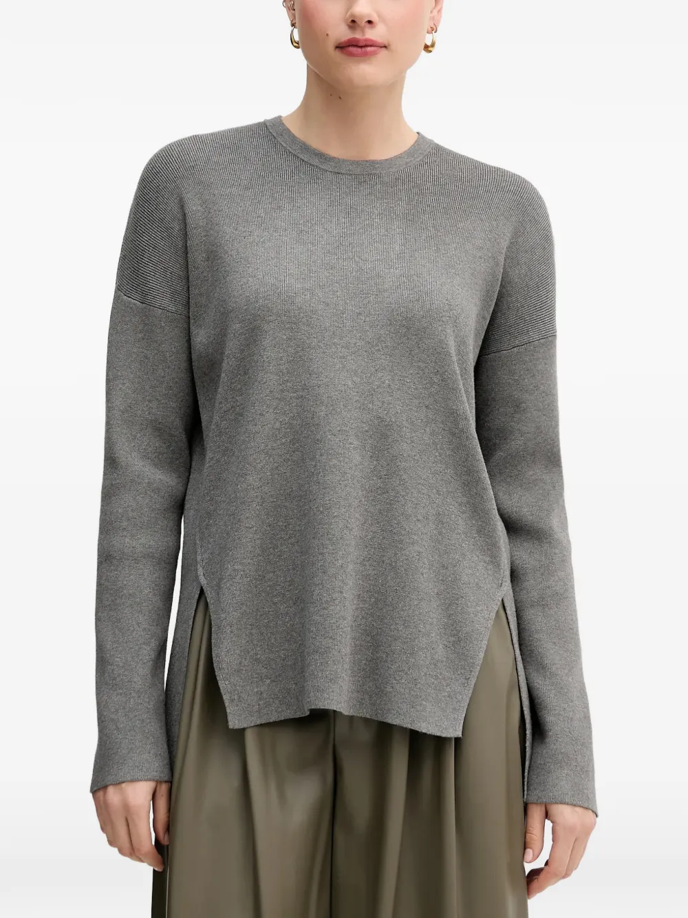 Benetton Trui met ronde hals Grijs