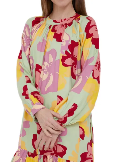Benetton floral-print ruffled midi dress