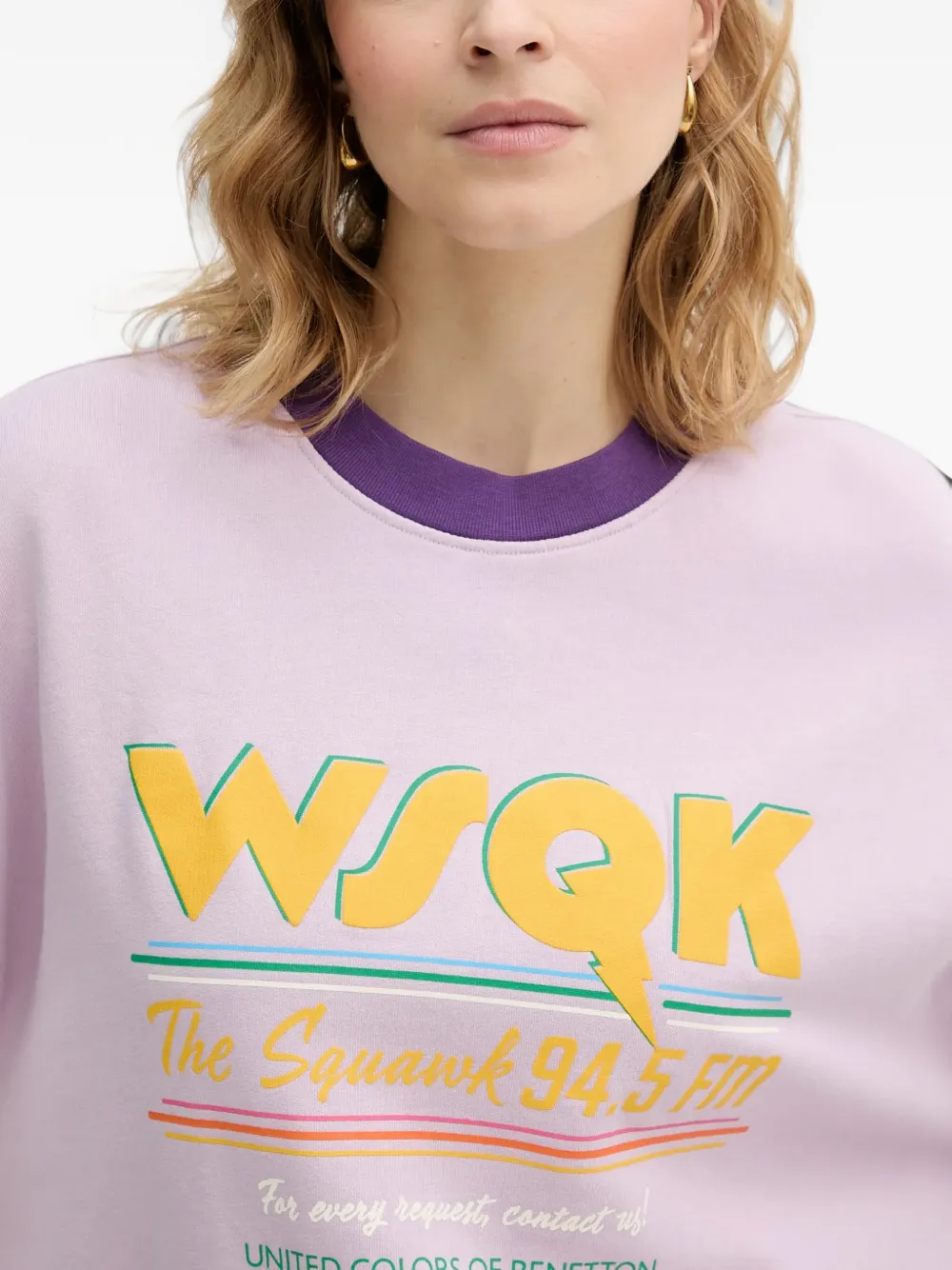 Benetton x Stranger Things sweater met ronde hals Paars