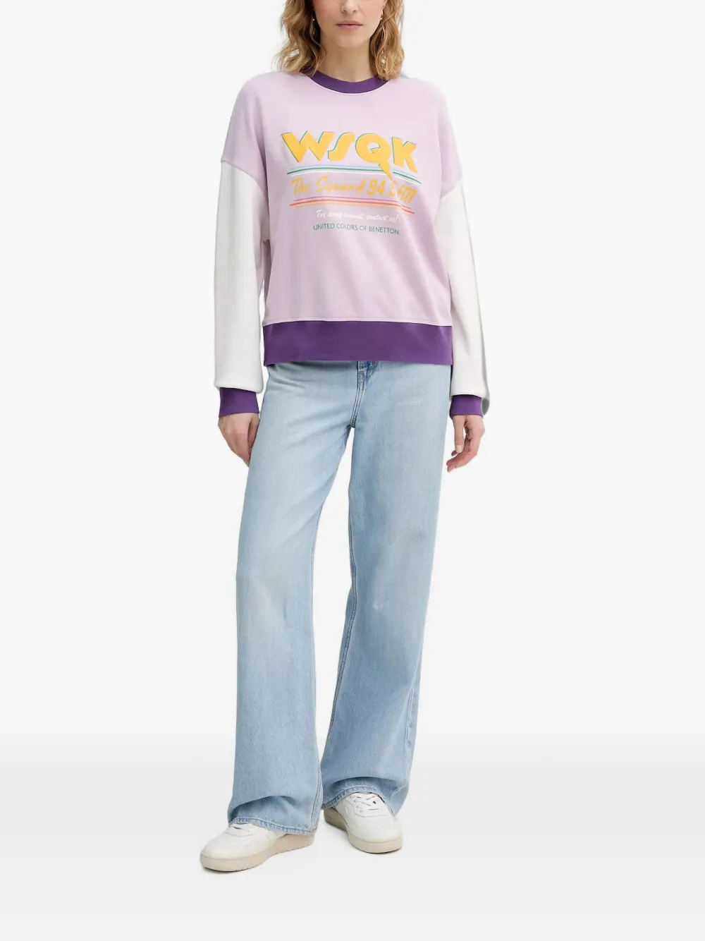 Benetton x Stranger Things sweater met ronde hals Paars