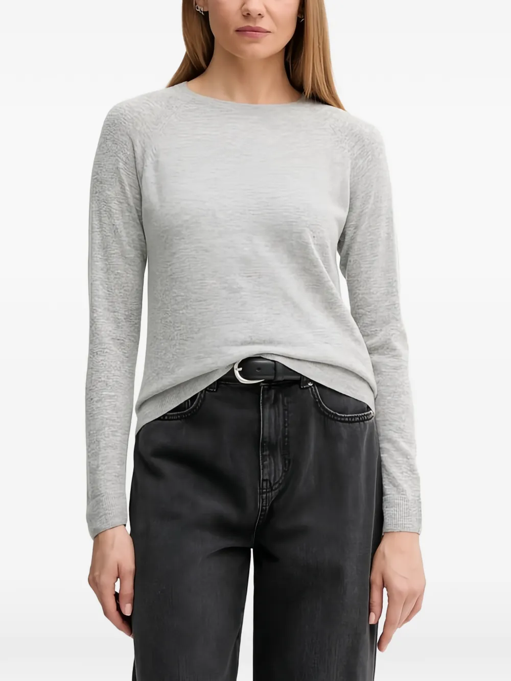 Benetton Maglione con scollo rotondo - Grigio