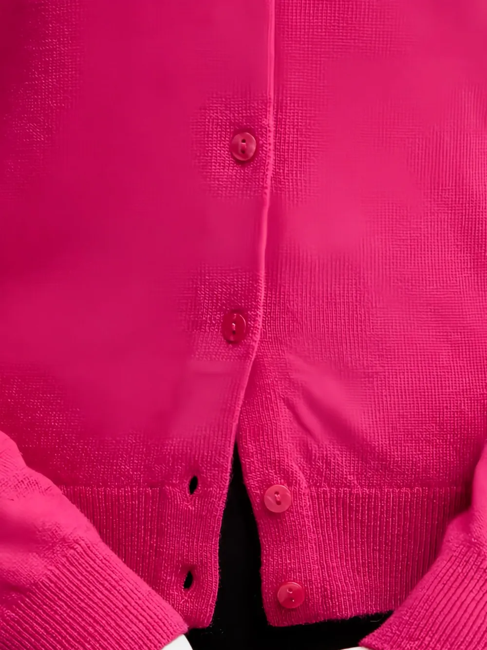 Benetton Wollen vest met lange mouwen en knopen Roze