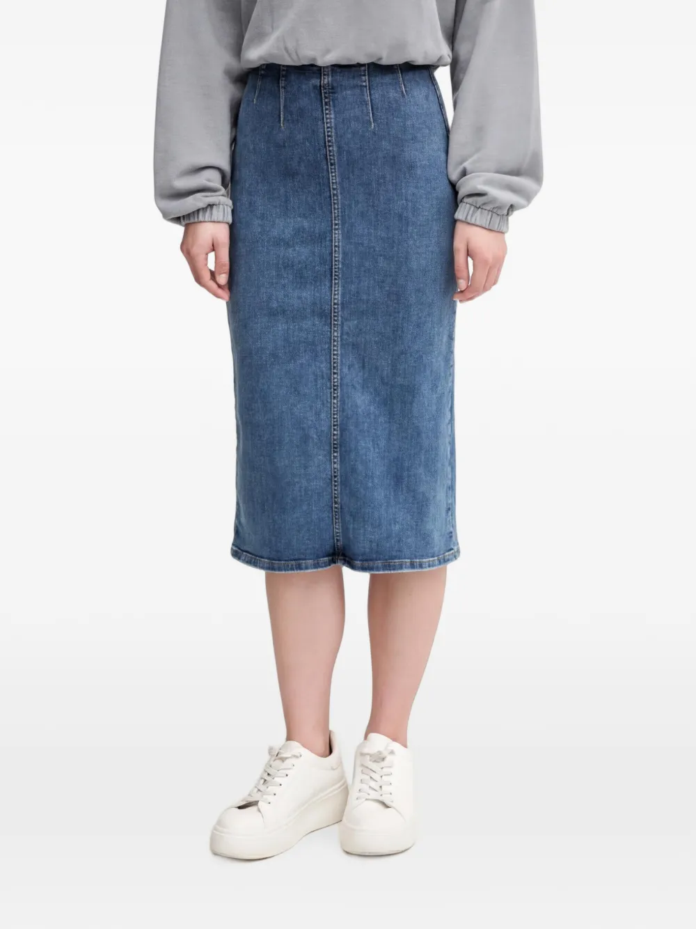 Benetton denim midi skirt