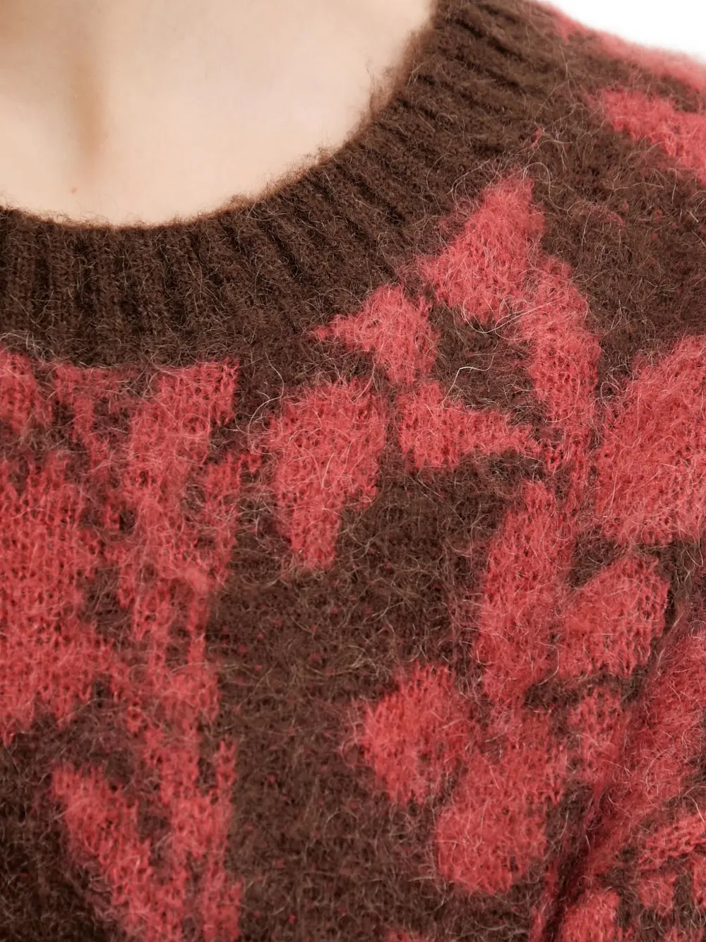 Benetton Trui met bloemen intarsia Rood