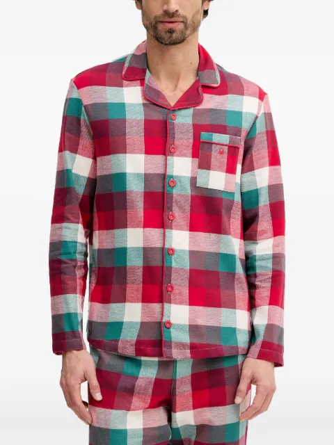 Benetton Christmas check-print flannel pajamas