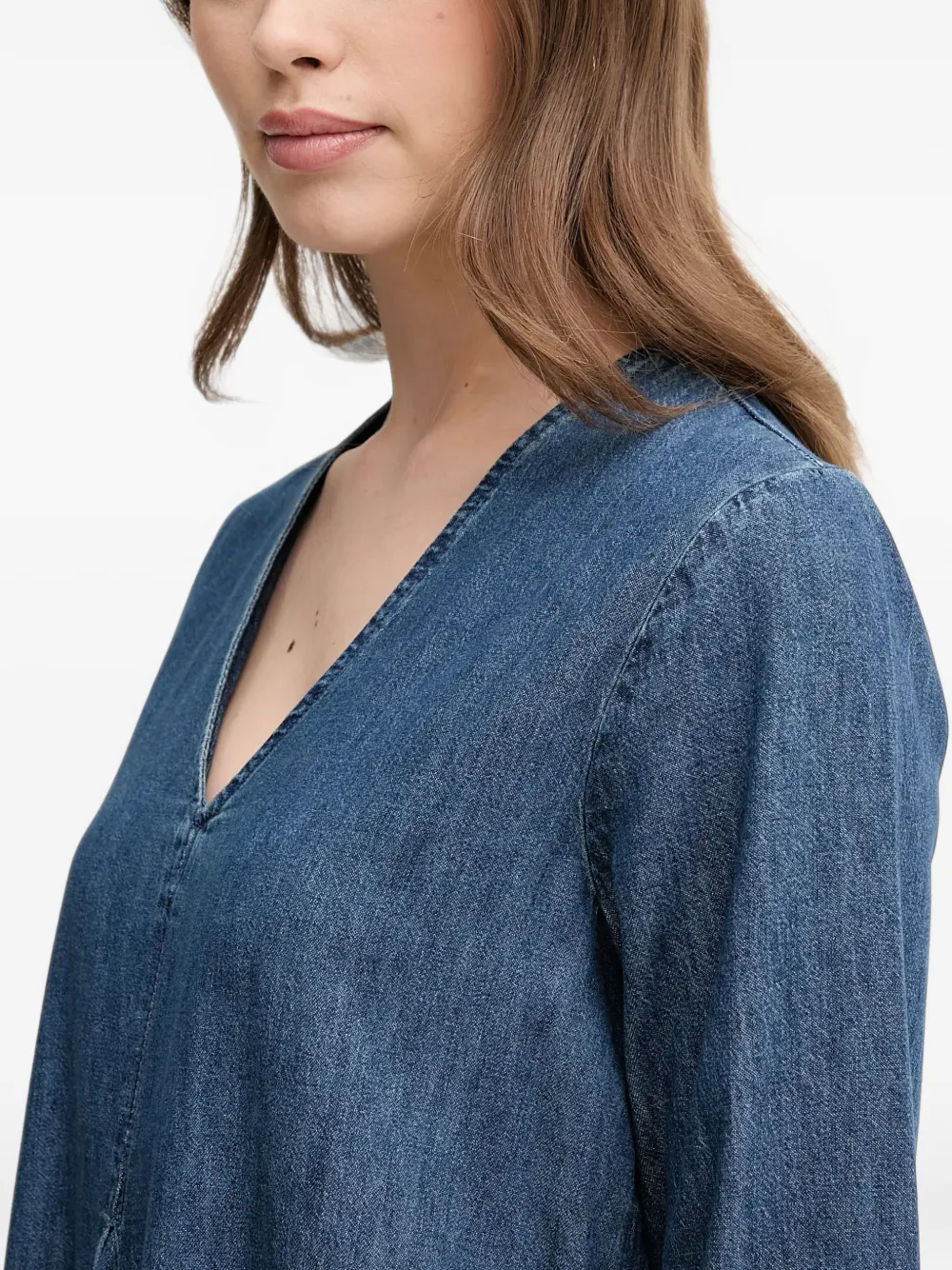 Benetton Midi-jurk met V-hals Blauw