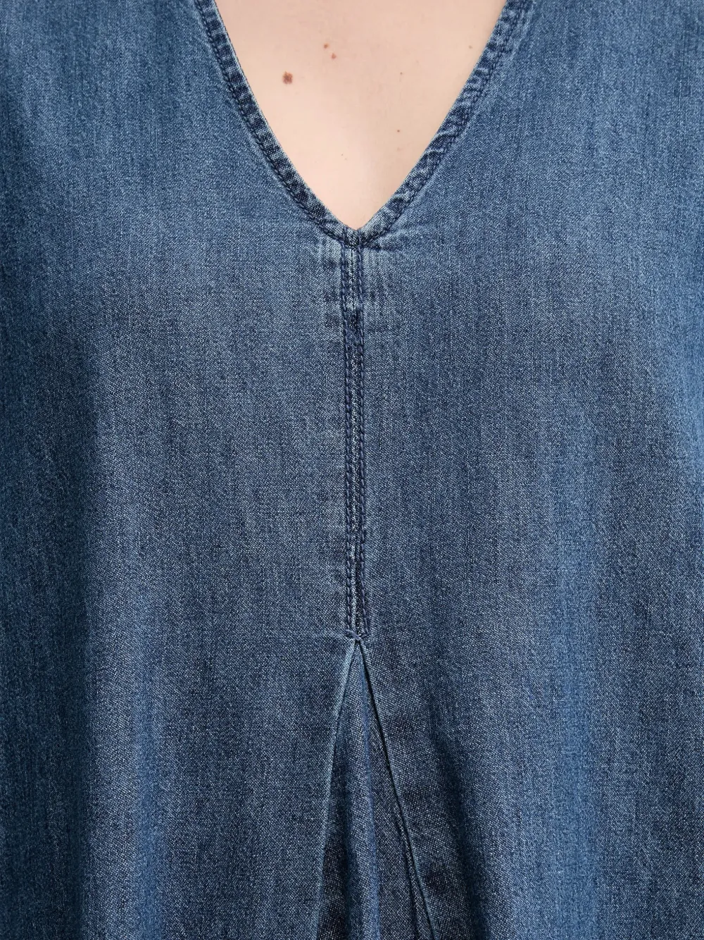 Benetton Midi-jurk met V-hals Blauw