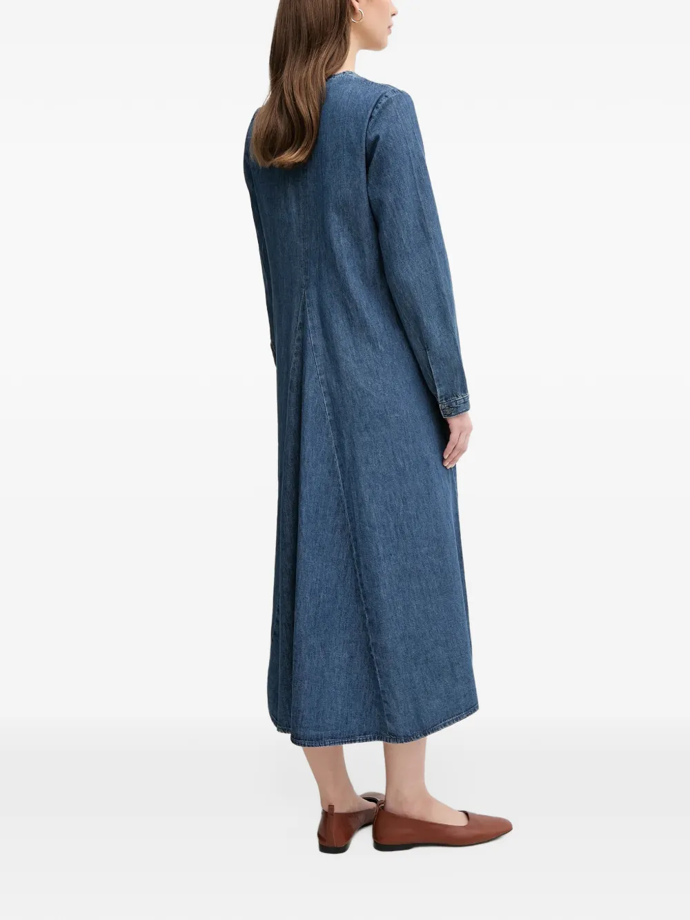 Benetton Midi-jurk met V-hals Blauw