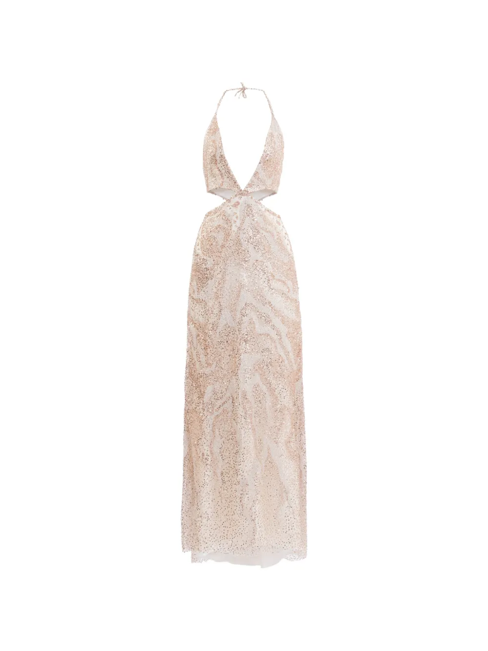 Saiid Kobeisy Embroidered Cut-out Maxi Dress In Gold