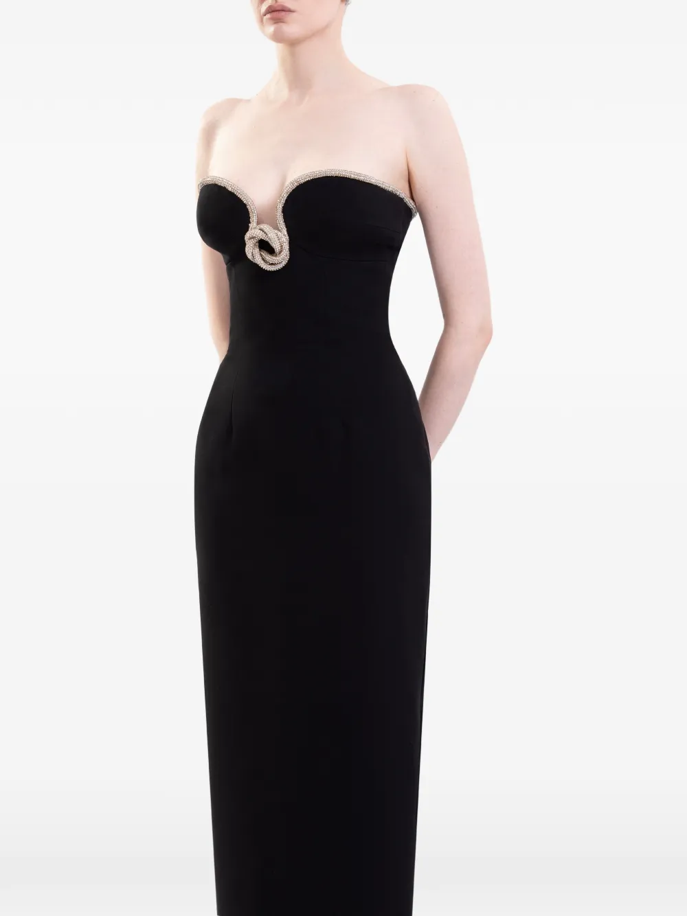 Saiid Kobeisy Strapless jurk Zwart