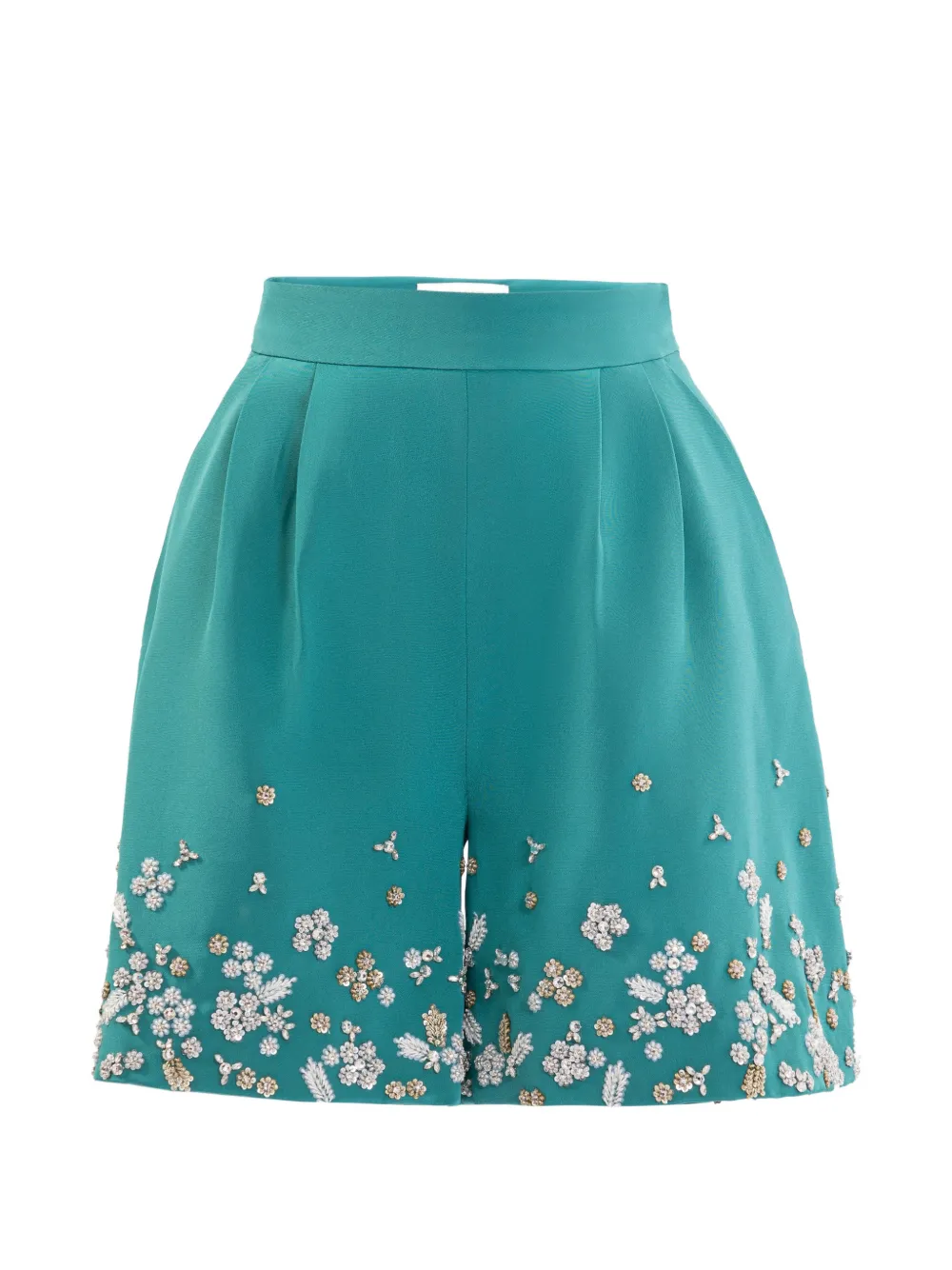 Saiid Kobeisy Shorts sartoriali con ricamo - Verde