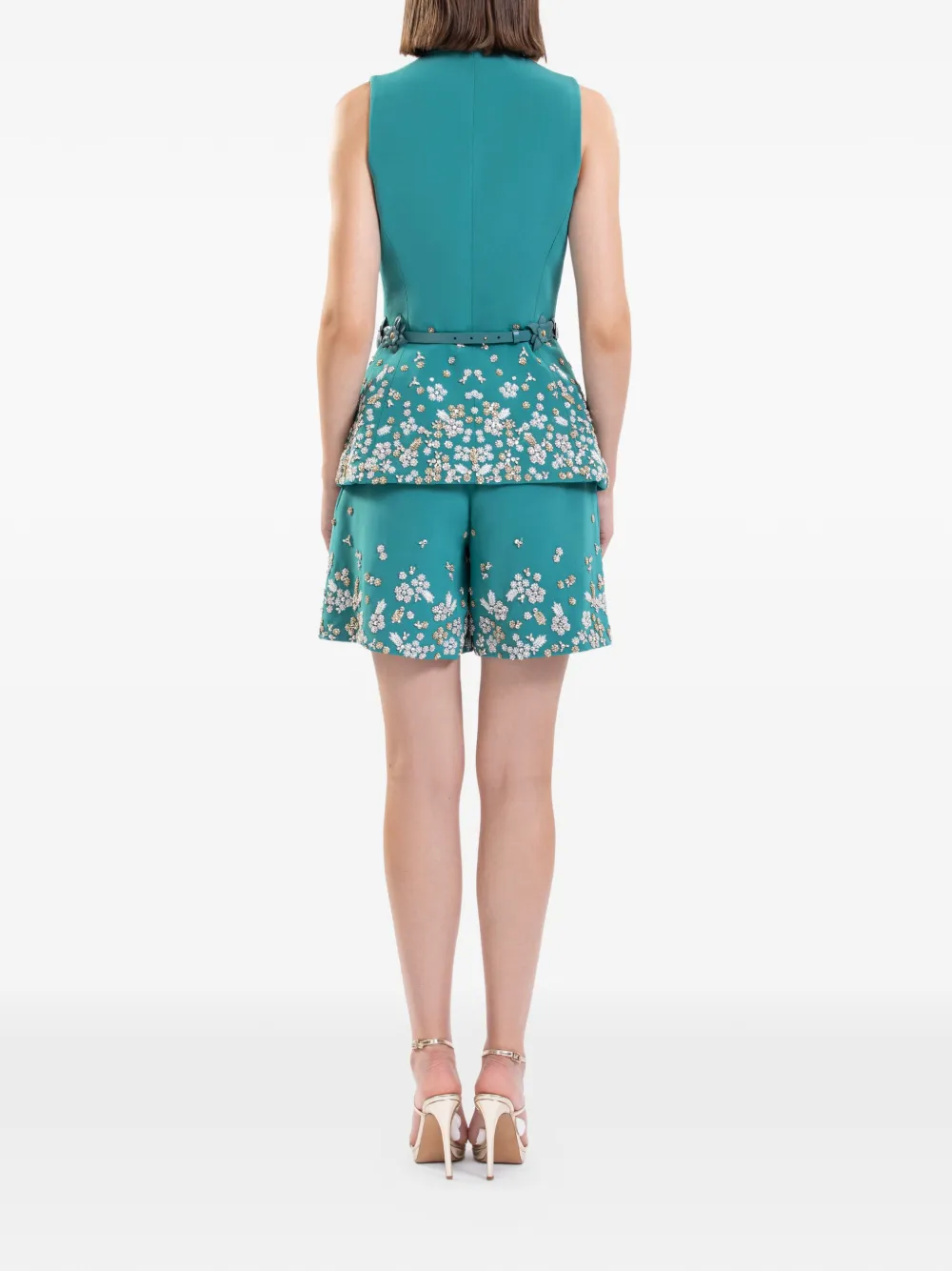 Saiid Kobeisy Shorts met borduurwerk Groen