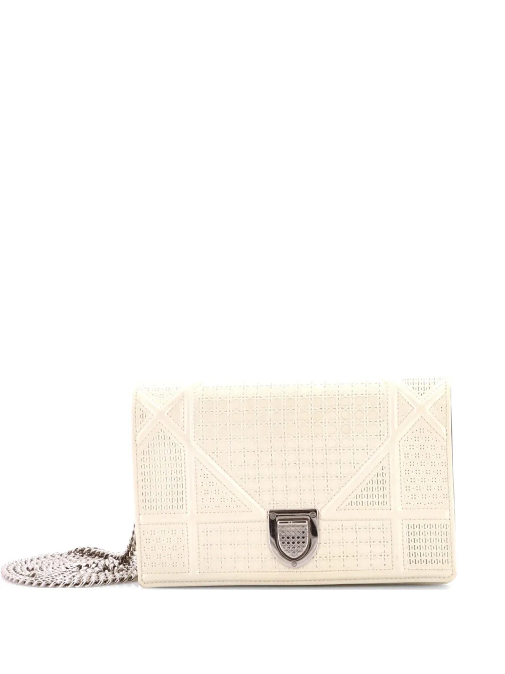 Christian Dior Pre-Owned Diorama Flap Bag Cannage Embossed Calfskin Mini crossbody bag - Bianco