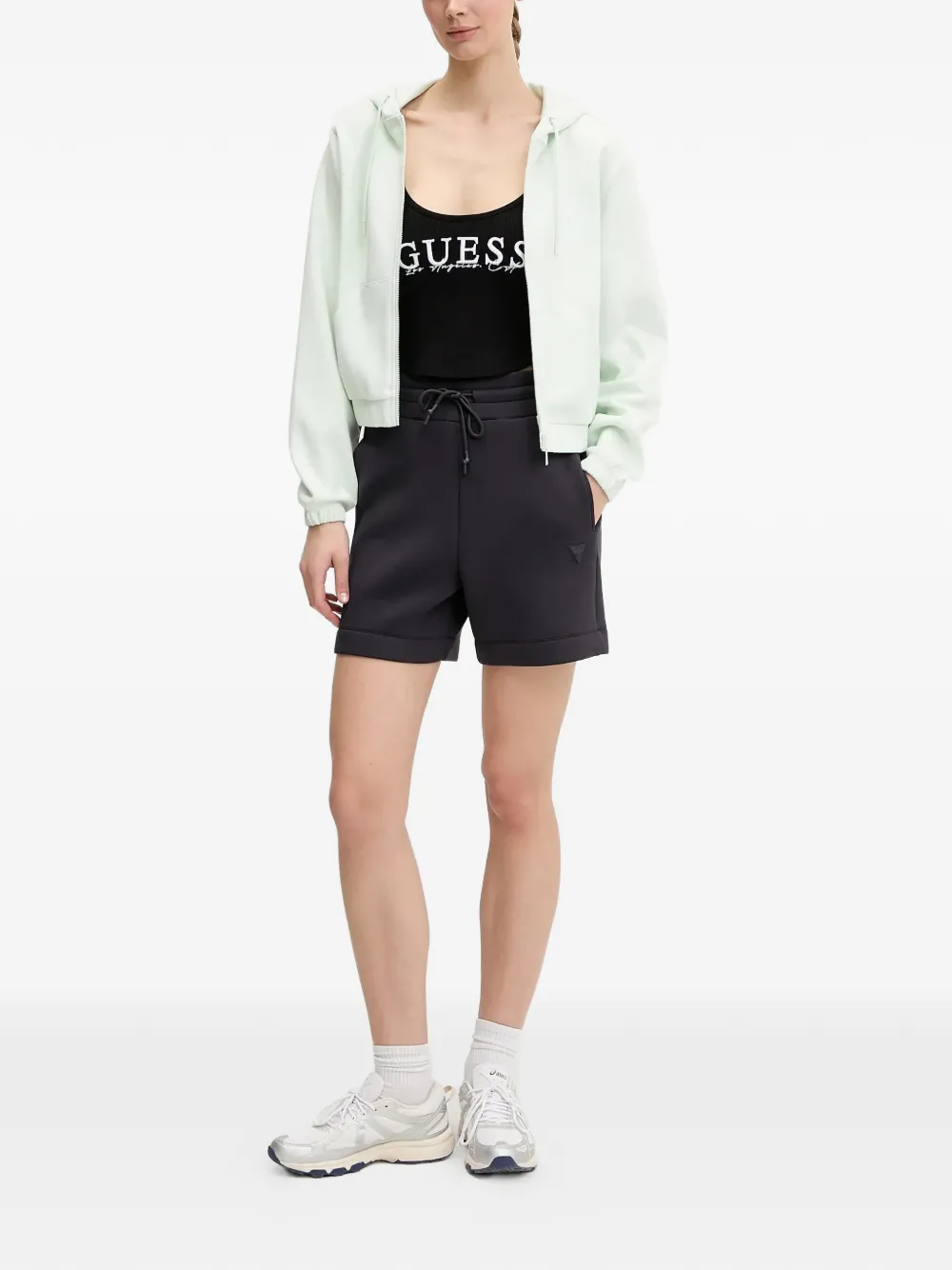 GUESS USA Hoodie met rits Groen