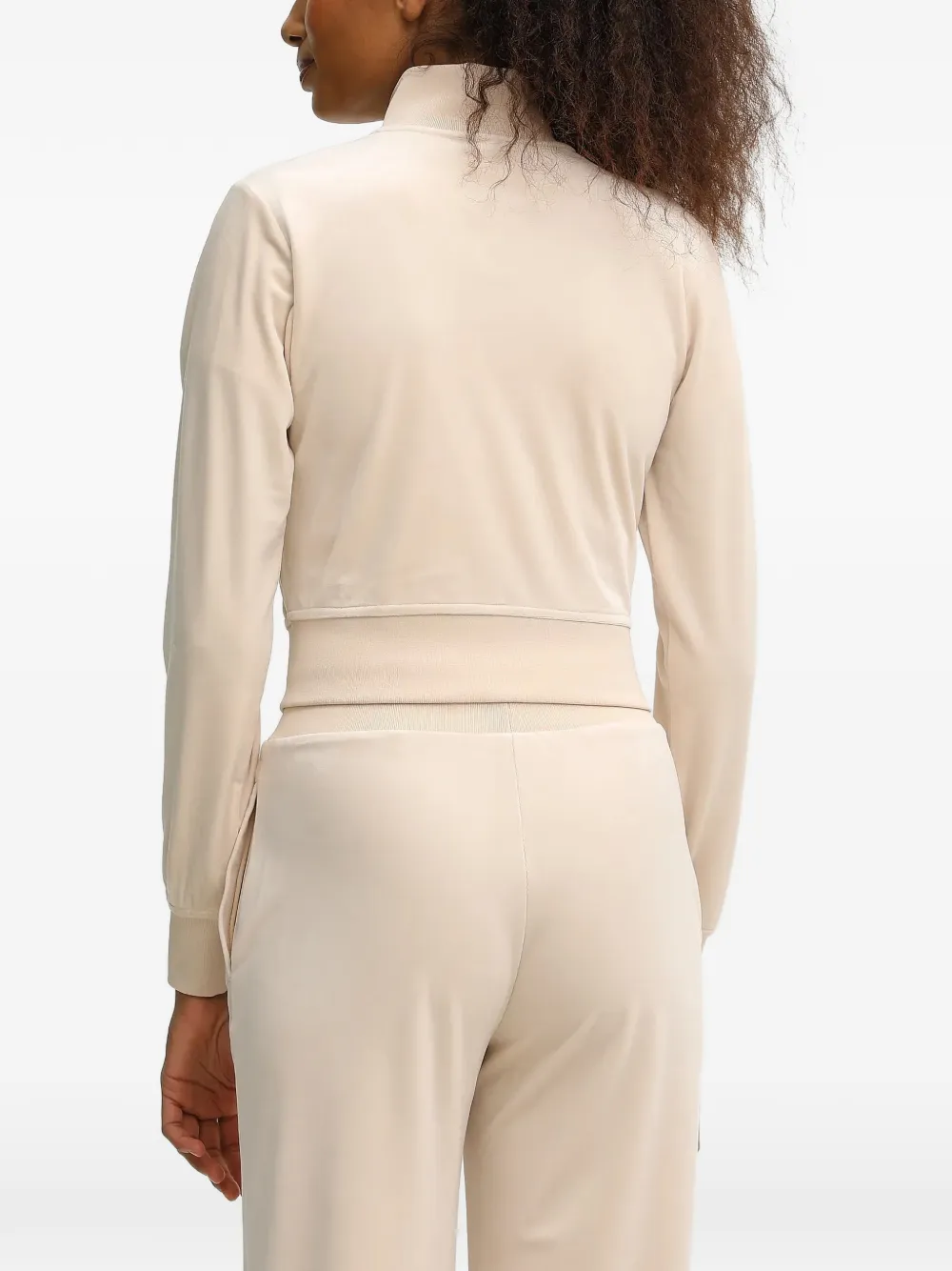 GUESS USA Sweater verfraaid met stras en rits Beige