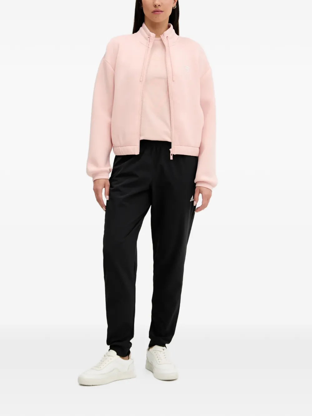 GUESS USA Rhinestone zip up sweatshirt Roze