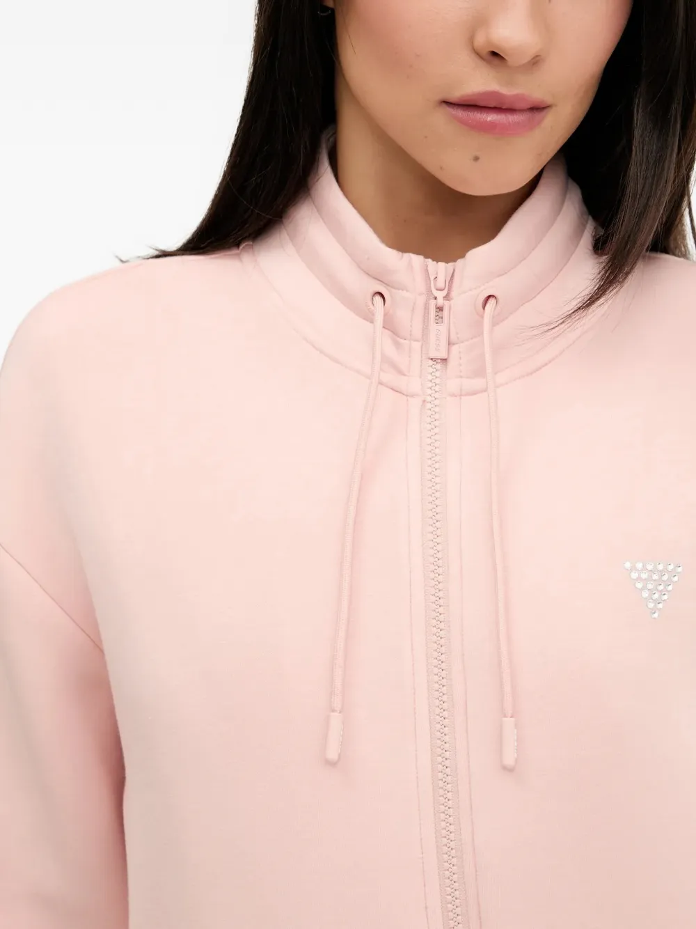 GUESS USA Rhinestone zip up sweatshirt Roze
