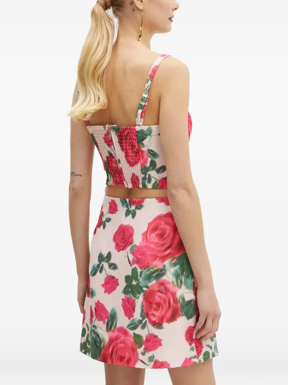 GUESS USA Top met bloemenprint en bandje Beige