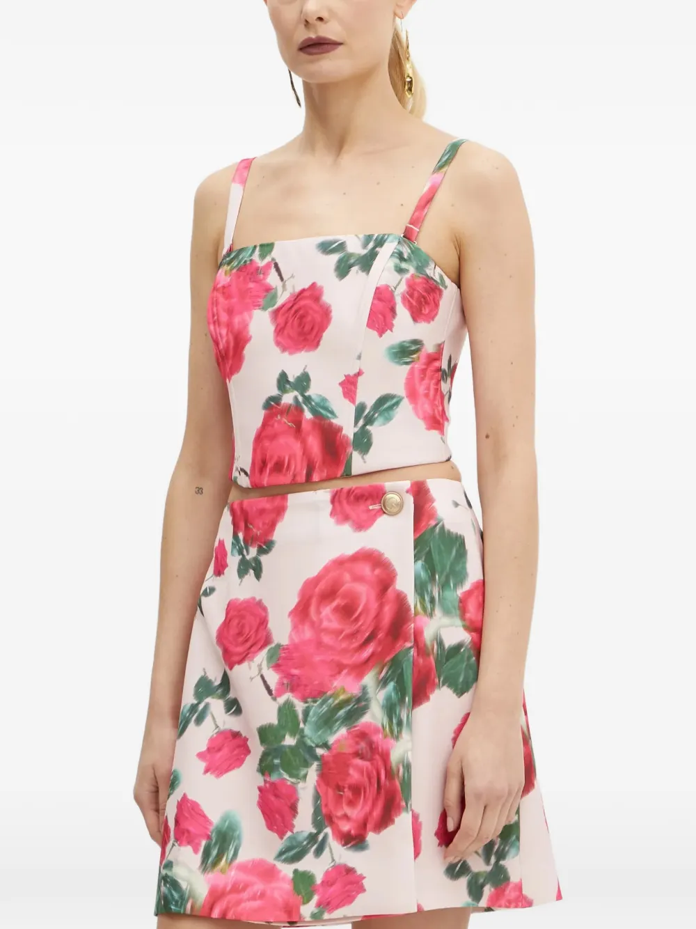 GUESS USA floral-print strap top - Rosso