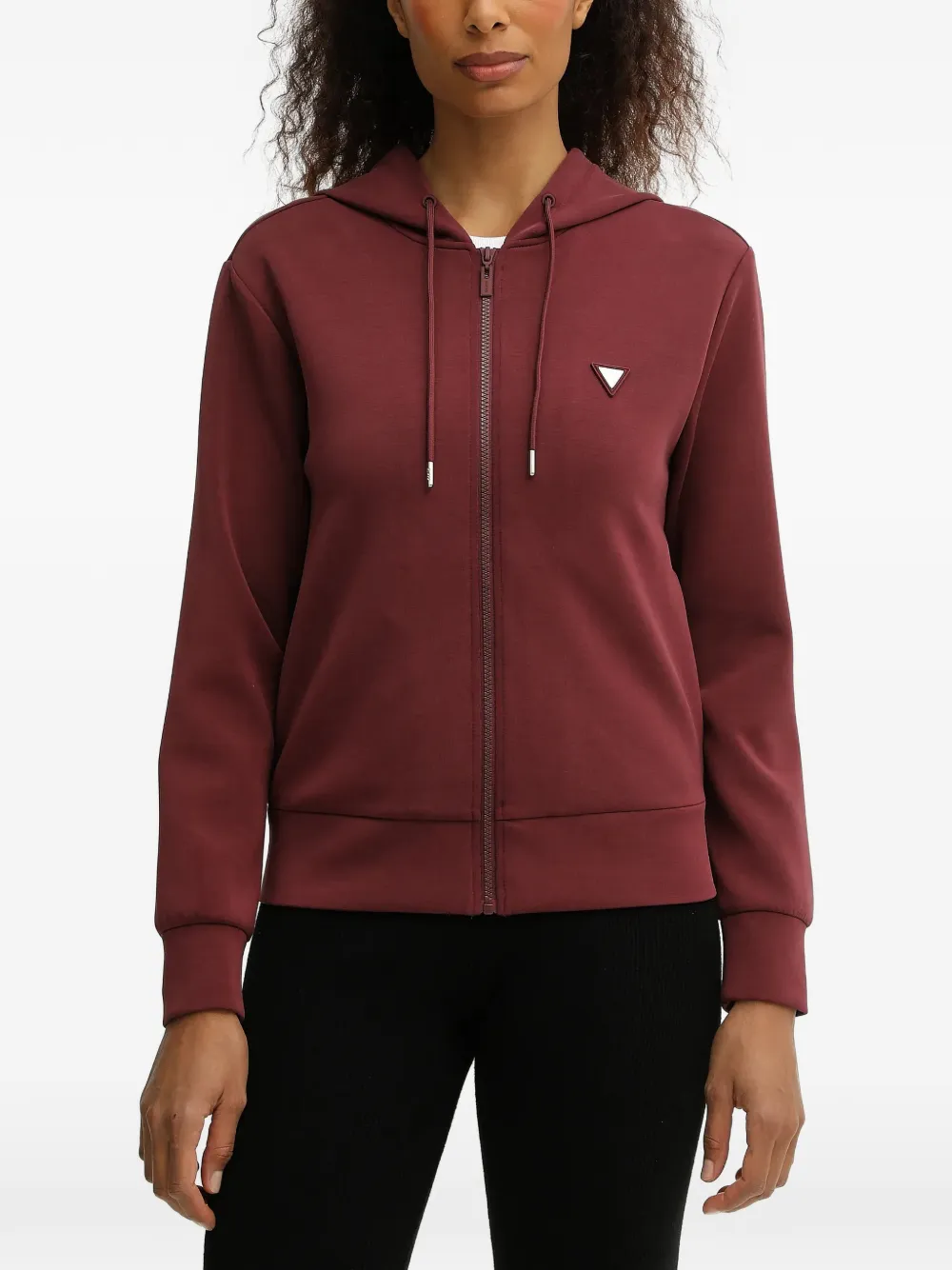 GUESS USA logo zip-up hoodie - Rosso