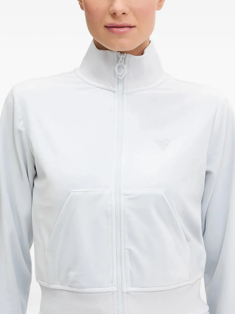 GUESS USA Sweater verfraaid met stras en rits Blauw