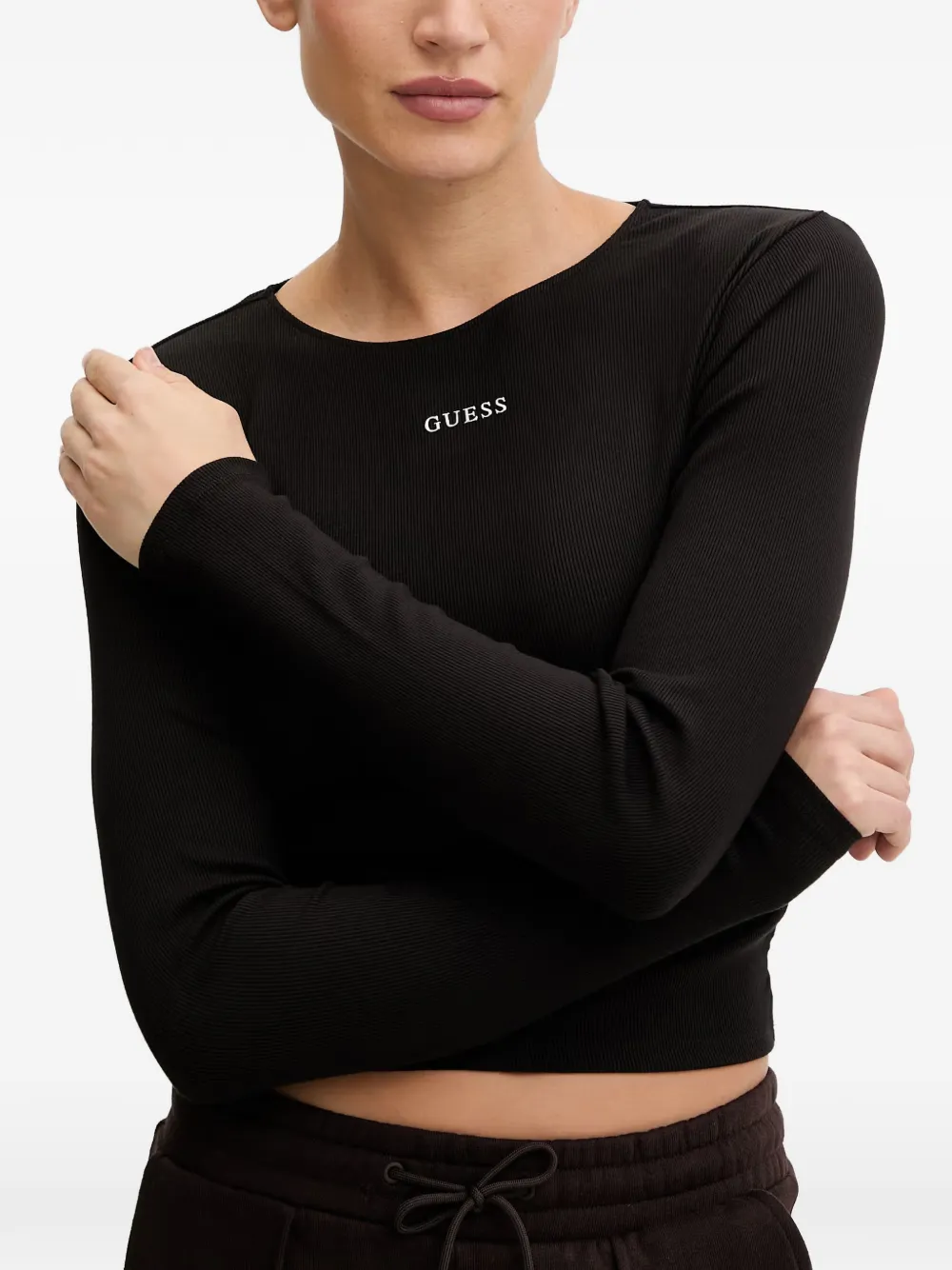 GUESS USA T-shirt met logoprint Zwart