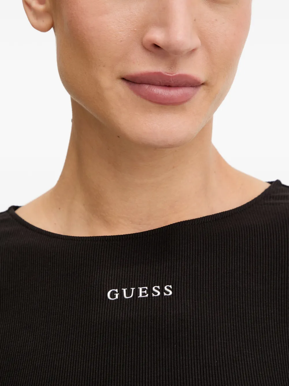 GUESS USA T-shirt met logoprint Zwart