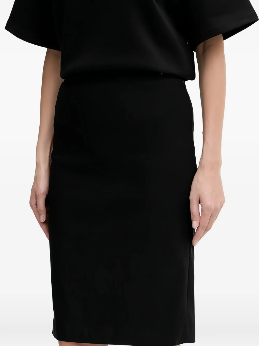 Guess Usa Logo-detail Midi Skirt In Black