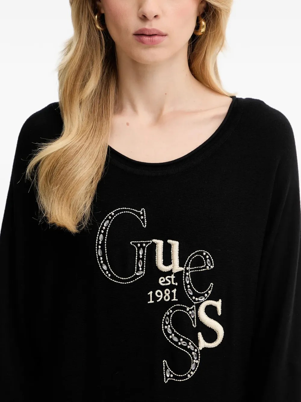 GUESS USA T-shirt met borduurwerk Zwart