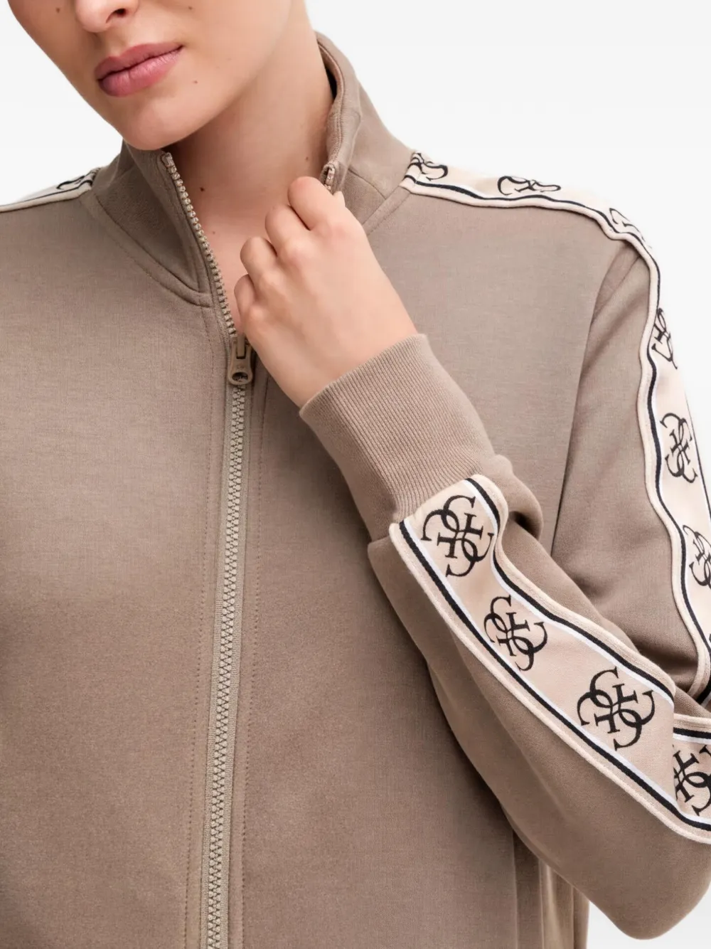 GUESS USA Sweater met logoband Beige