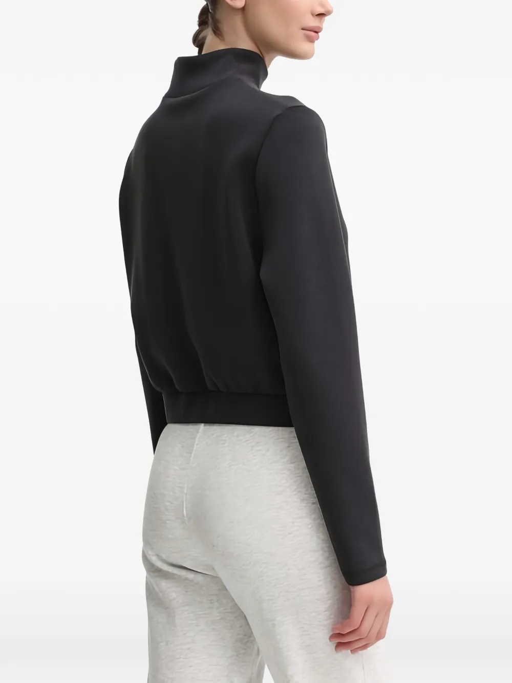 Guess Usa Triangle-logo Funnel-neck Sweatshirt In Black