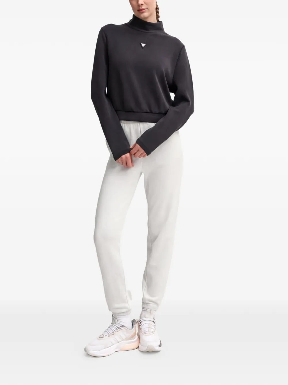 GUESS USA Sweater met trechterhals en triangel-logo Zwart