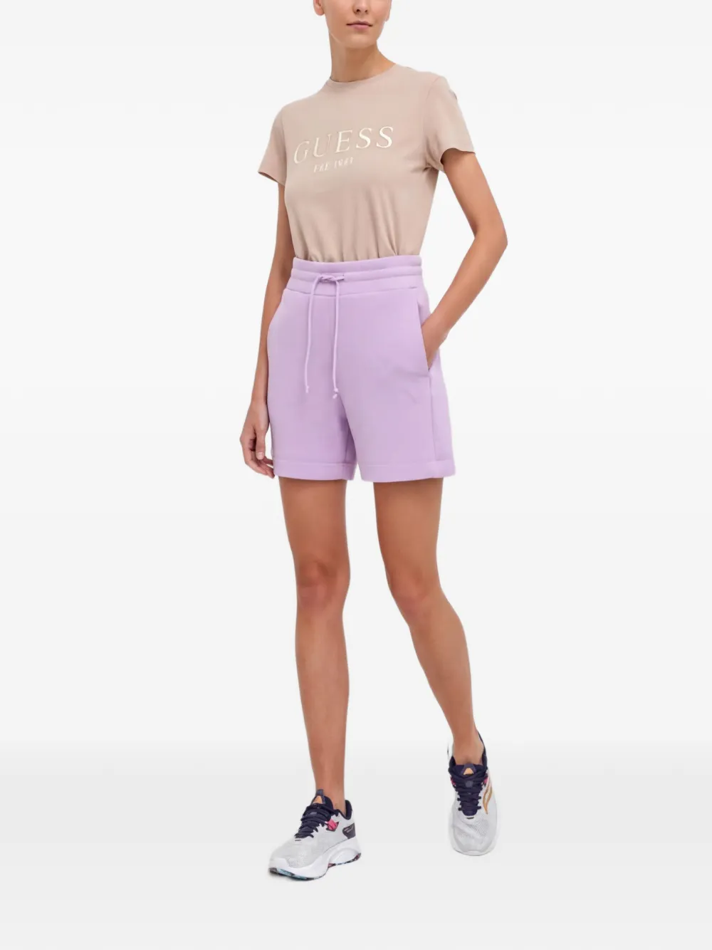 GUESS USA drawstring logo patch shorts - Viola