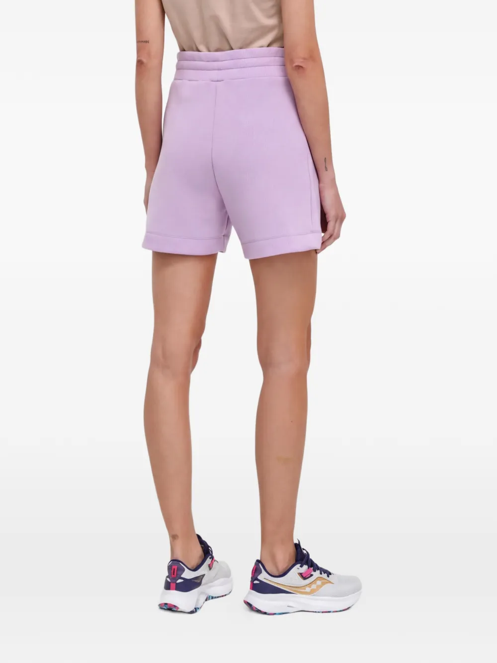  Guess Usa Scuba Drawstring Logo-patch Shorts - Morado 