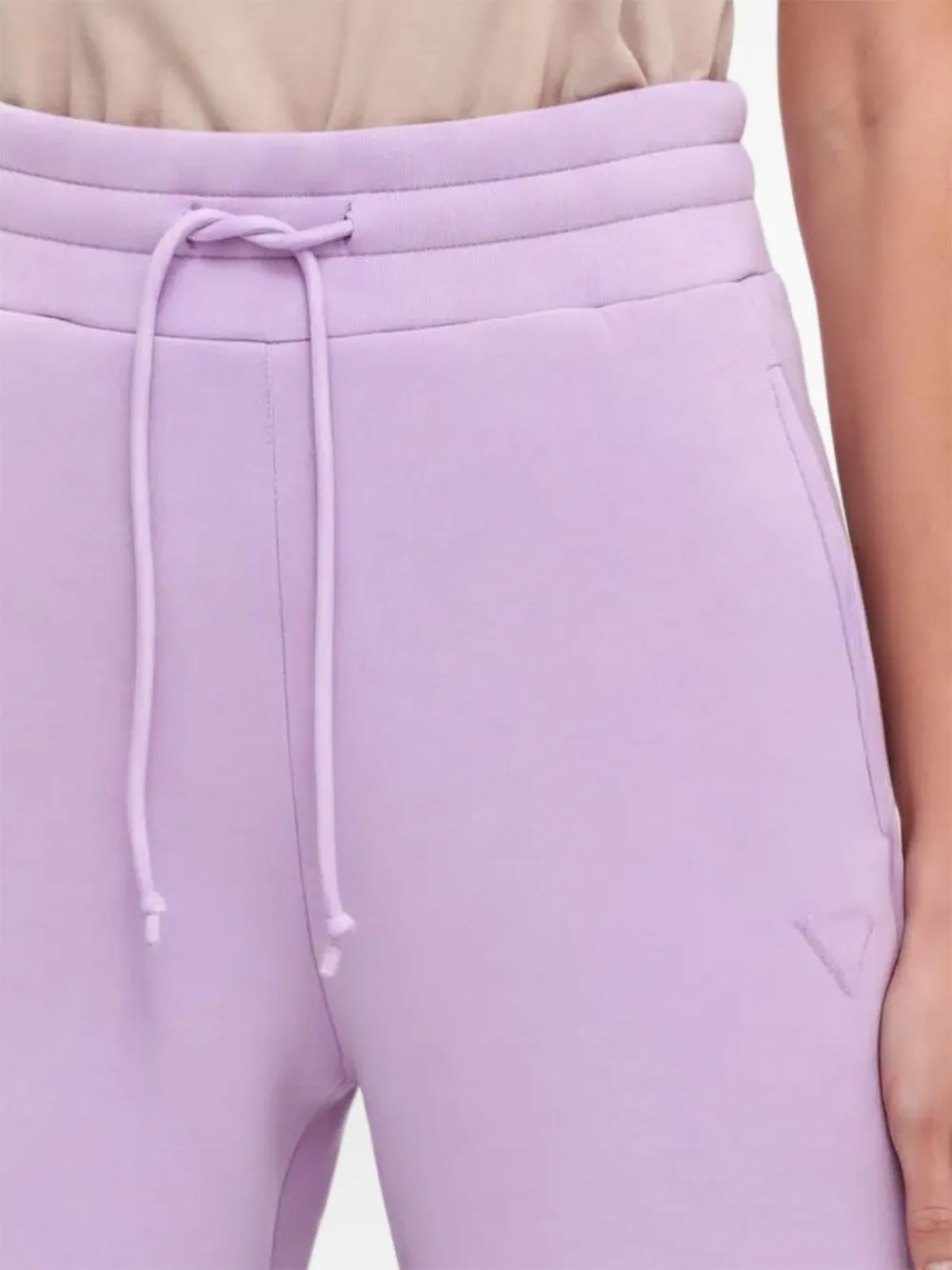  Guess Usa Scuba Drawstring Logo-patch Shorts - Morado 