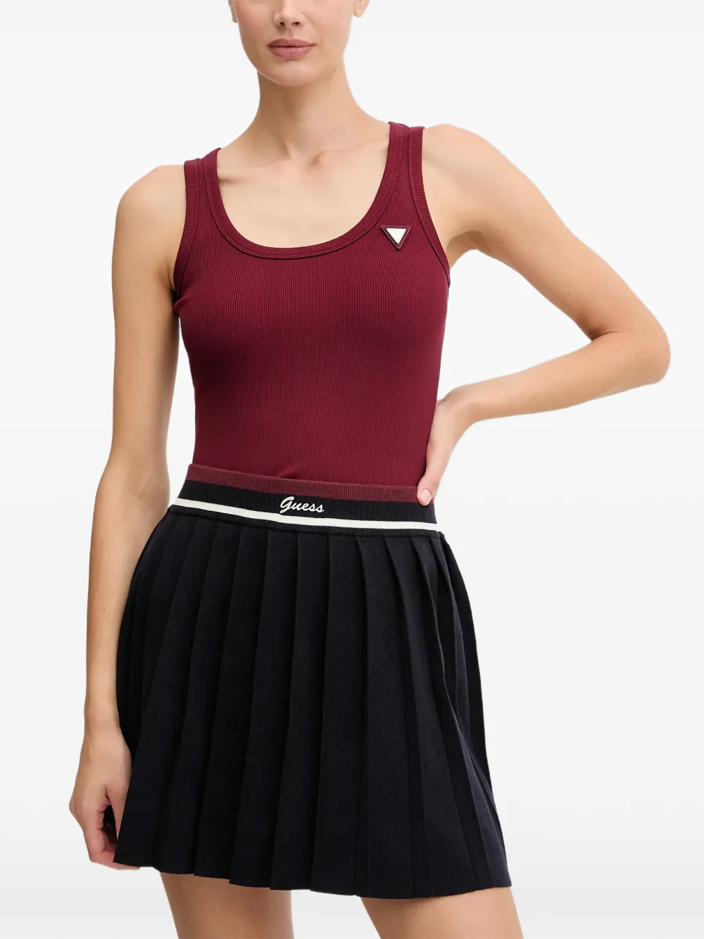 GUESS USA elasticated-waist mini pleated skirt - Blue