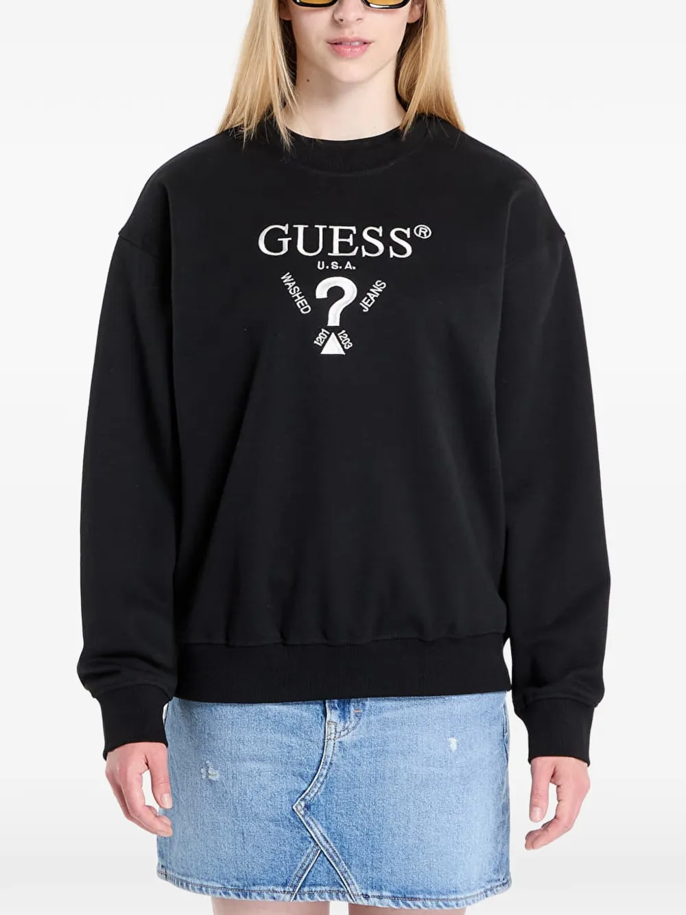 GUESS USA embroidered sweatshirt - Nero