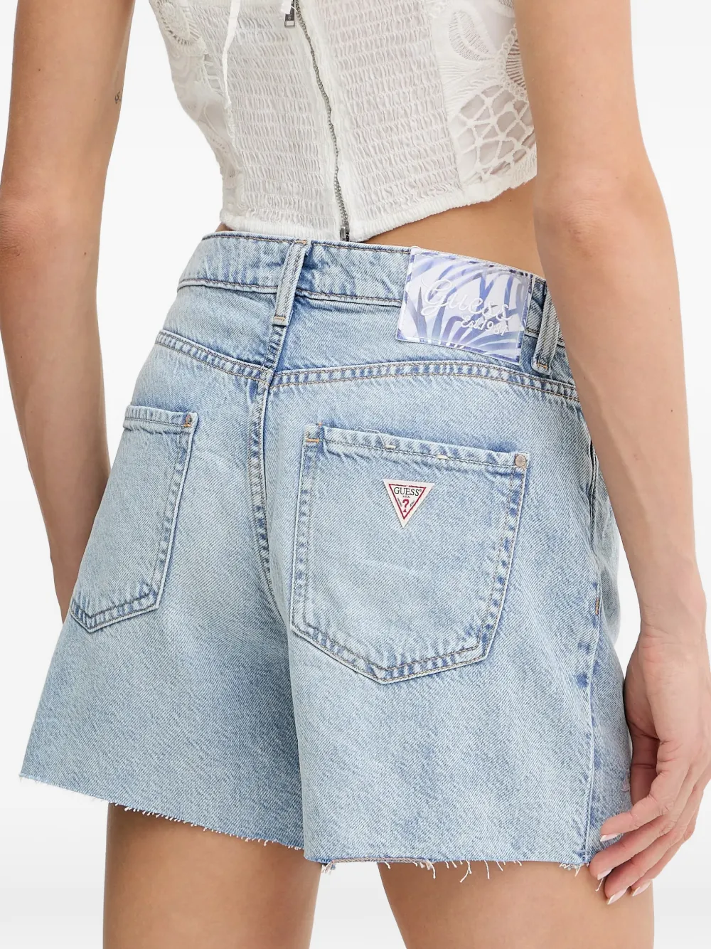 GUESS USA Gerafelde shorts Blauw
