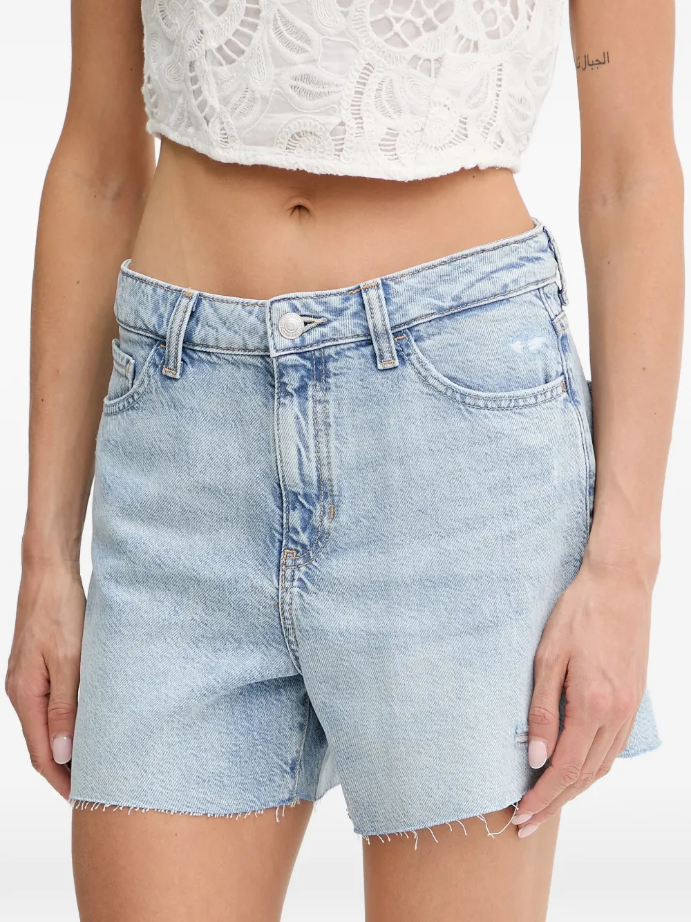 GUESS USA Gerafelde shorts Blauw