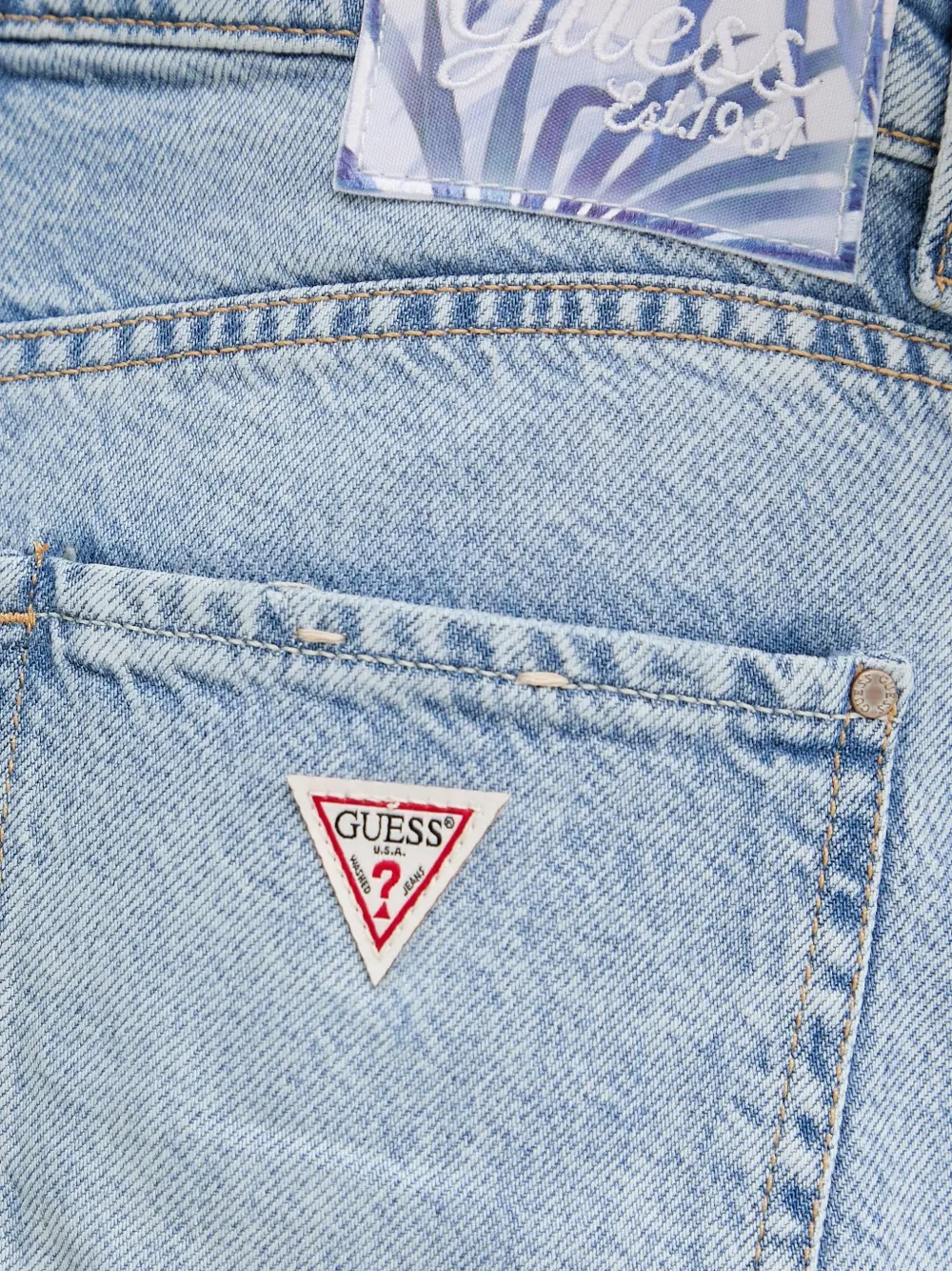 GUESS USA Gerafelde shorts Blauw