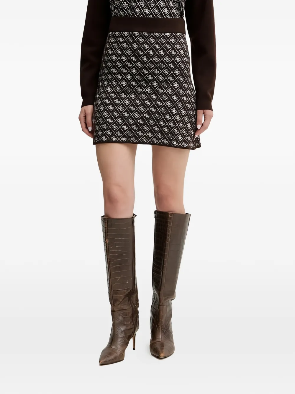 GUESS USA Aubrey 4G logo-print mini skirt