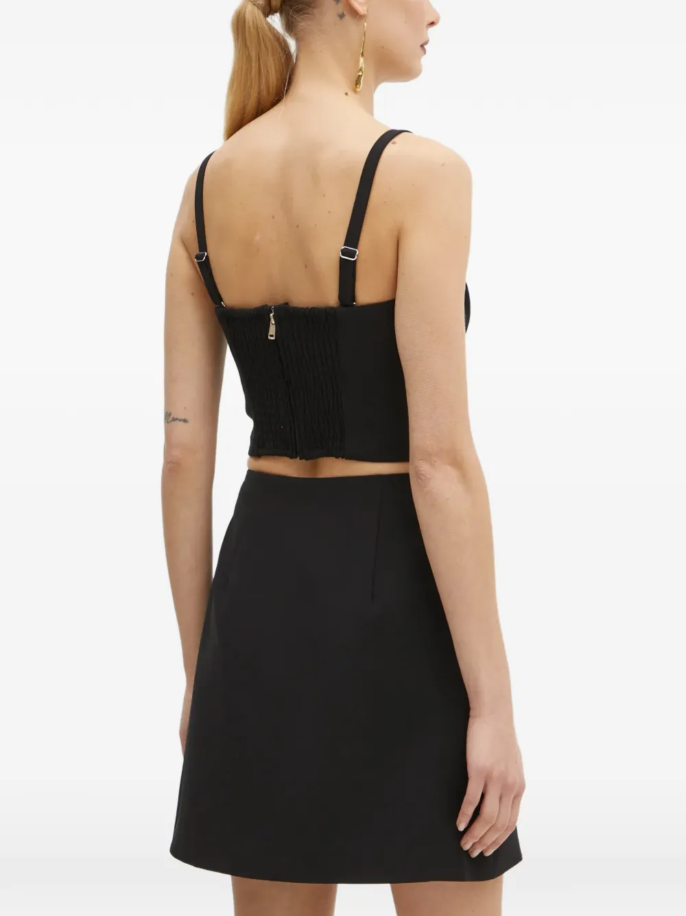 GUESS USA Cropped top met vierkante hals Zwart