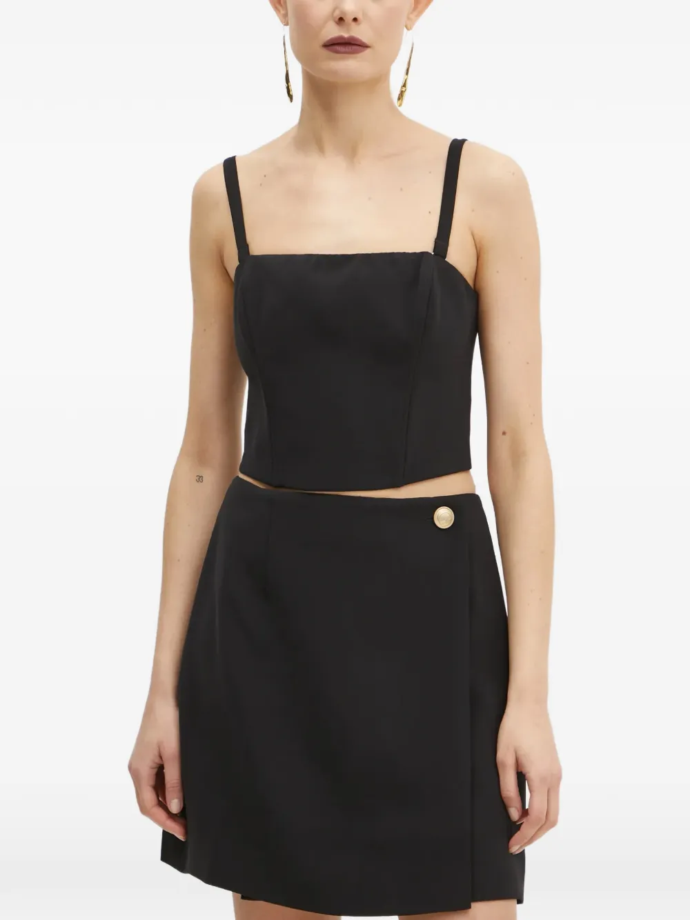 GUESS USA square-neck crop top - Nero