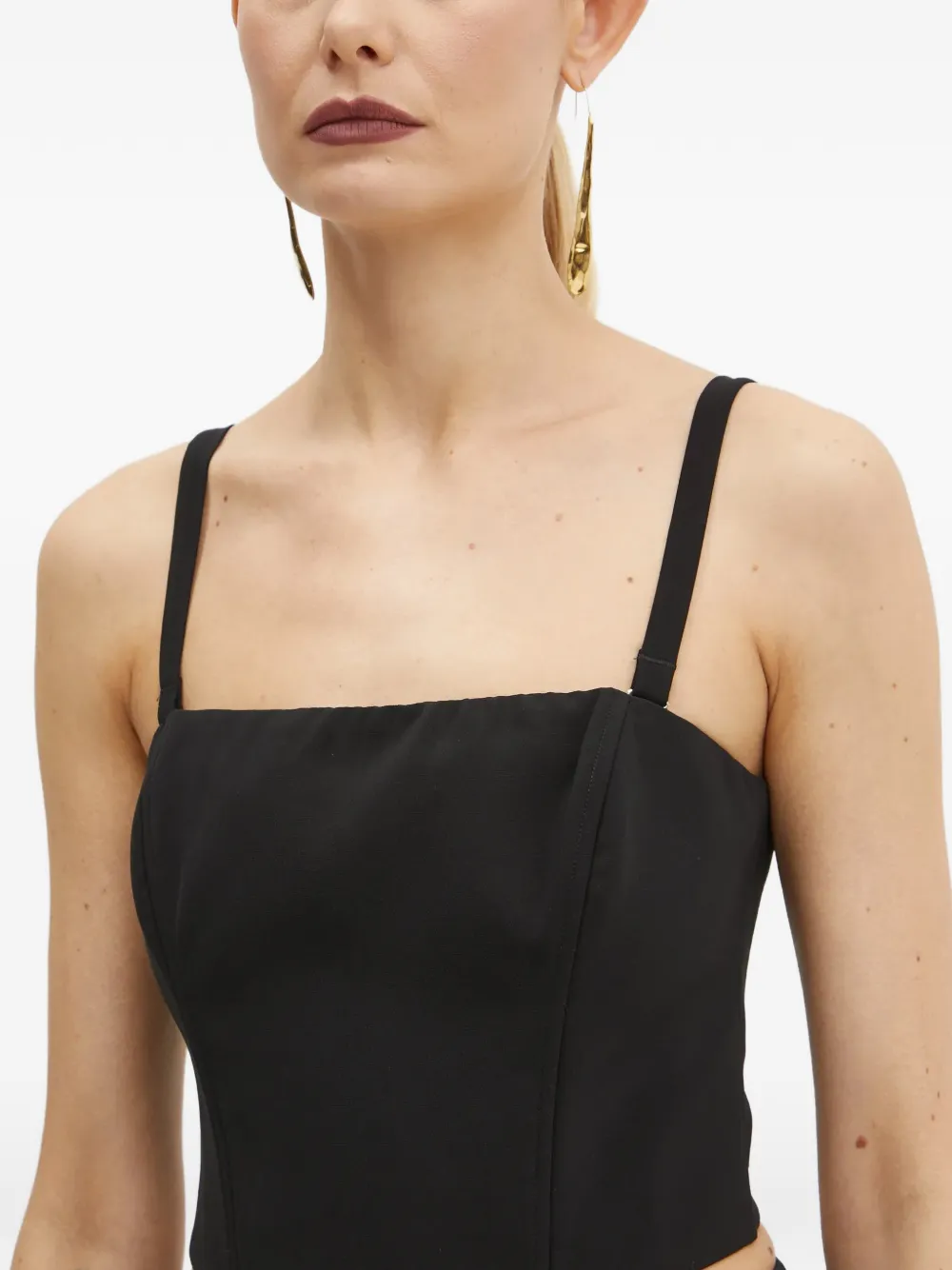 GUESS USA Cropped top met vierkante hals Zwart