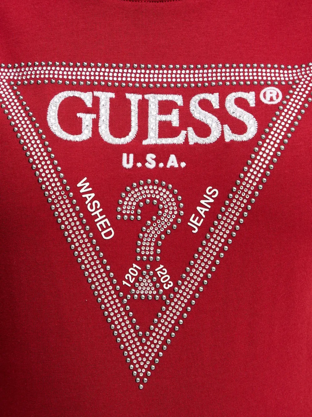 GUESS USA logo-embellished T-shirt Rood