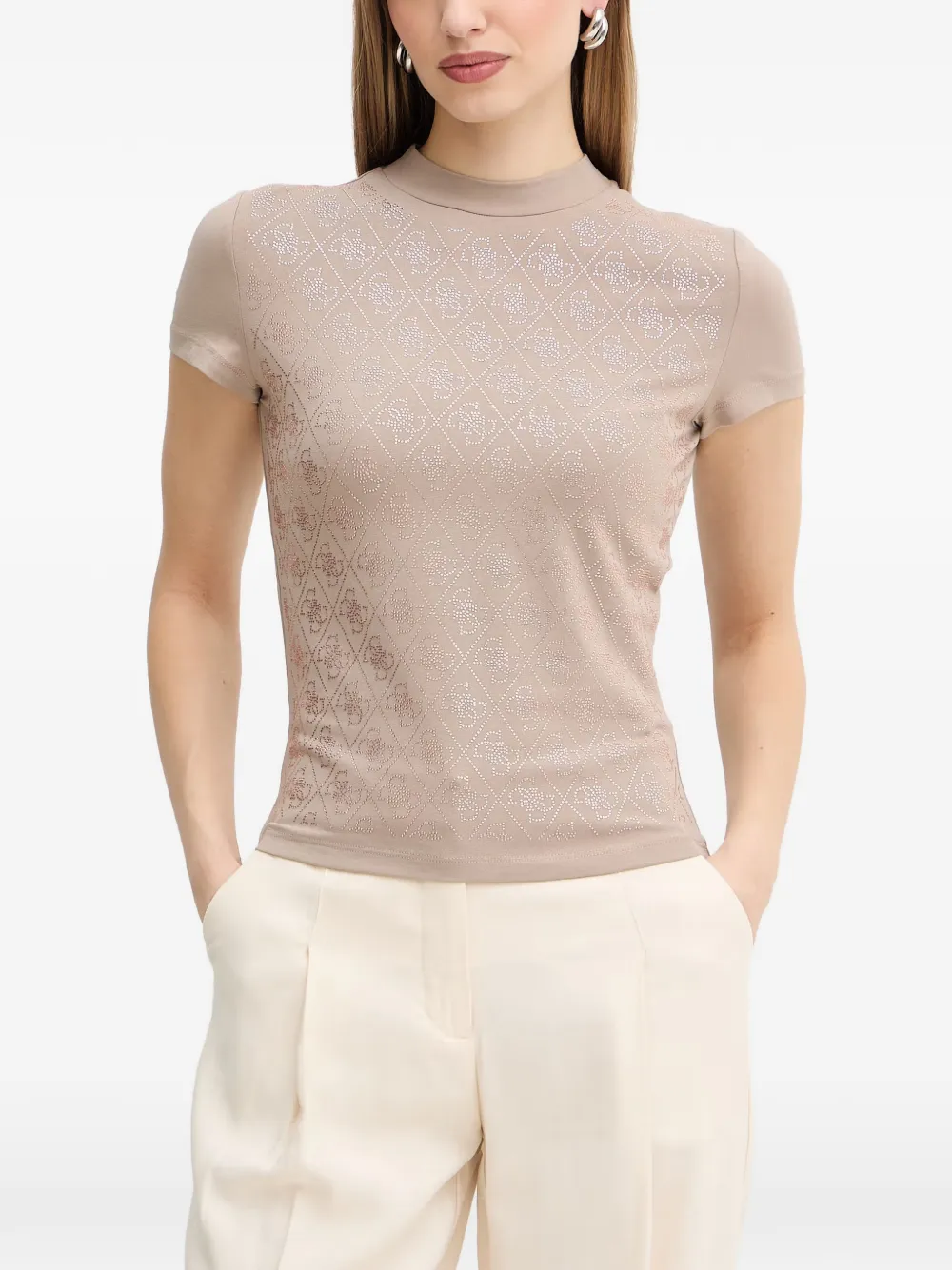 GUESS USA patterned mock-neck top - Toni neutri