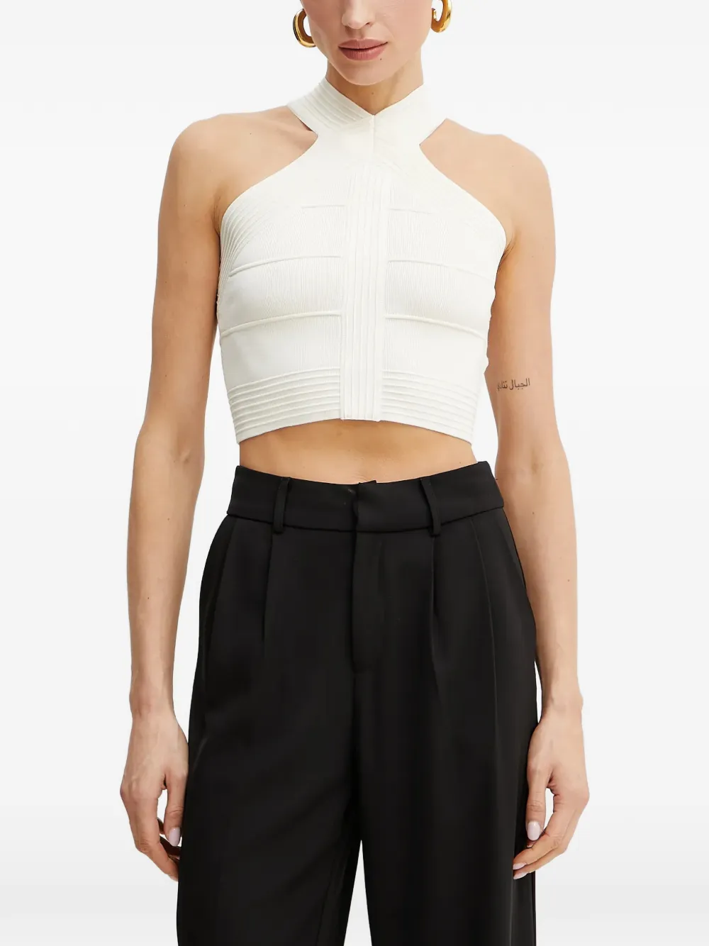 GUESS USA halterneck knitted top - Toni neutri