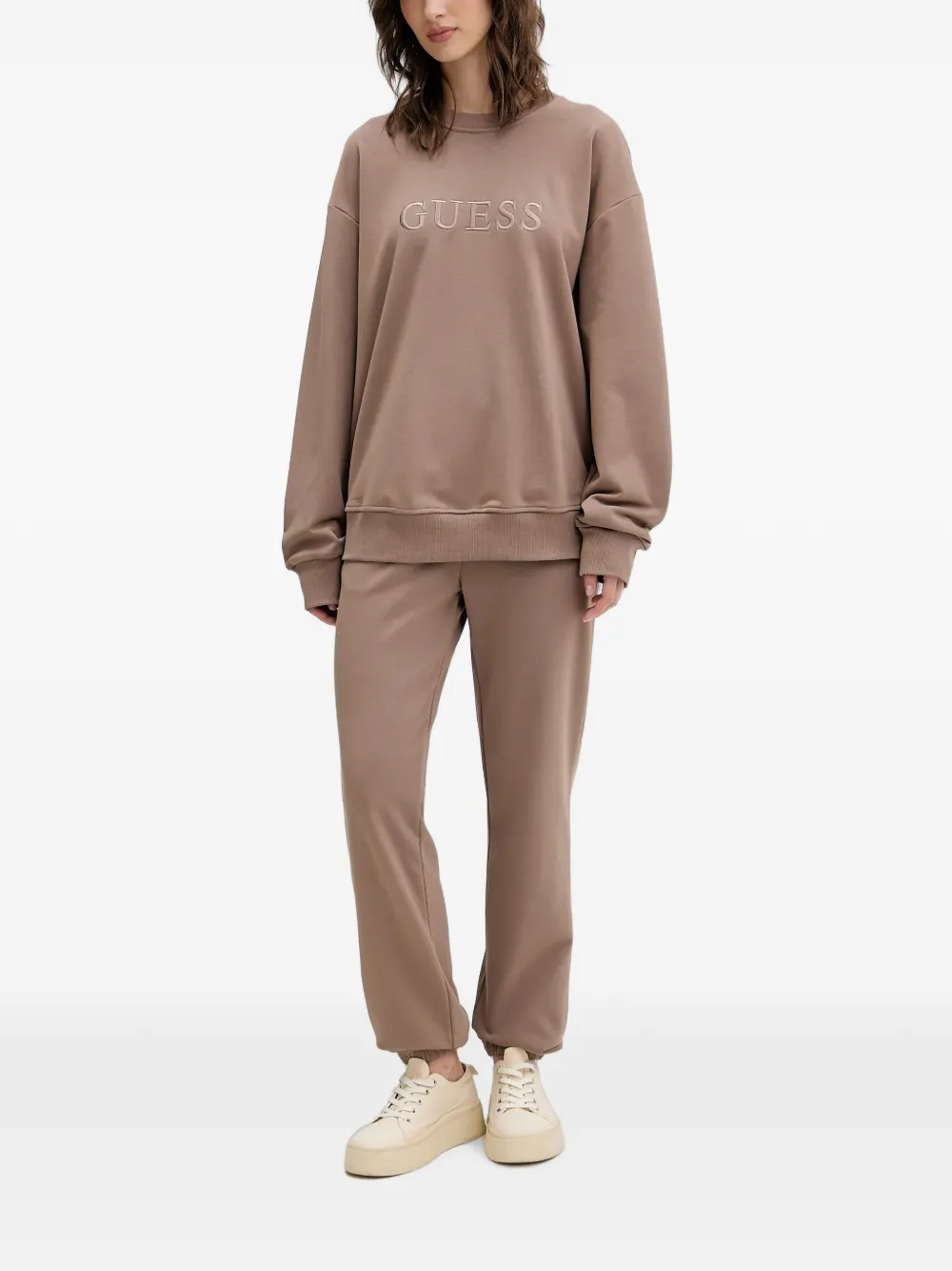 GUESS USA Sofia trui met geborduurd logo Beige