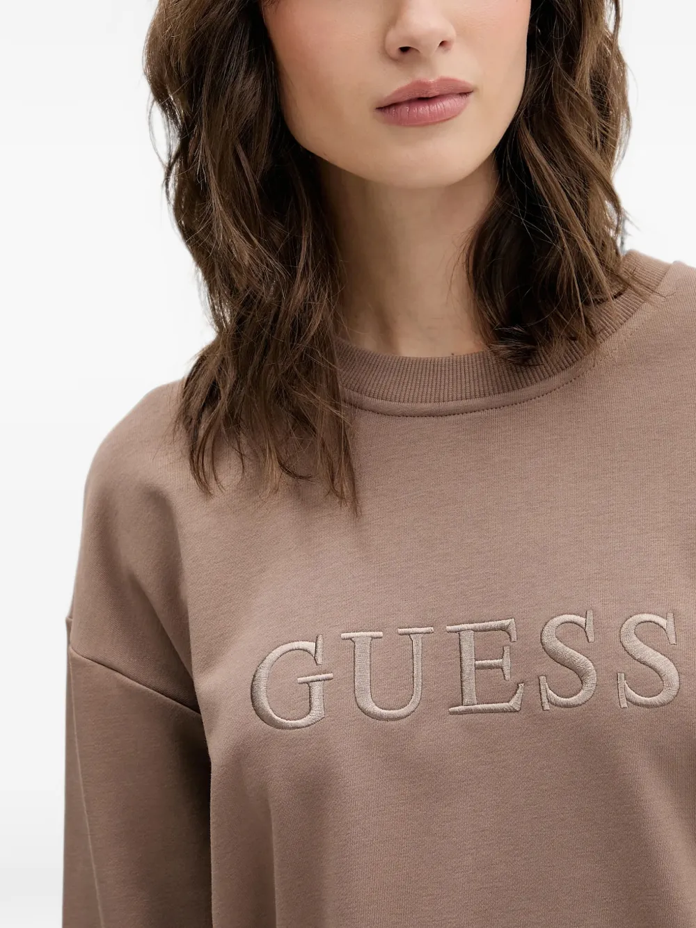 GUESS USA Sofia trui met geborduurd logo Beige