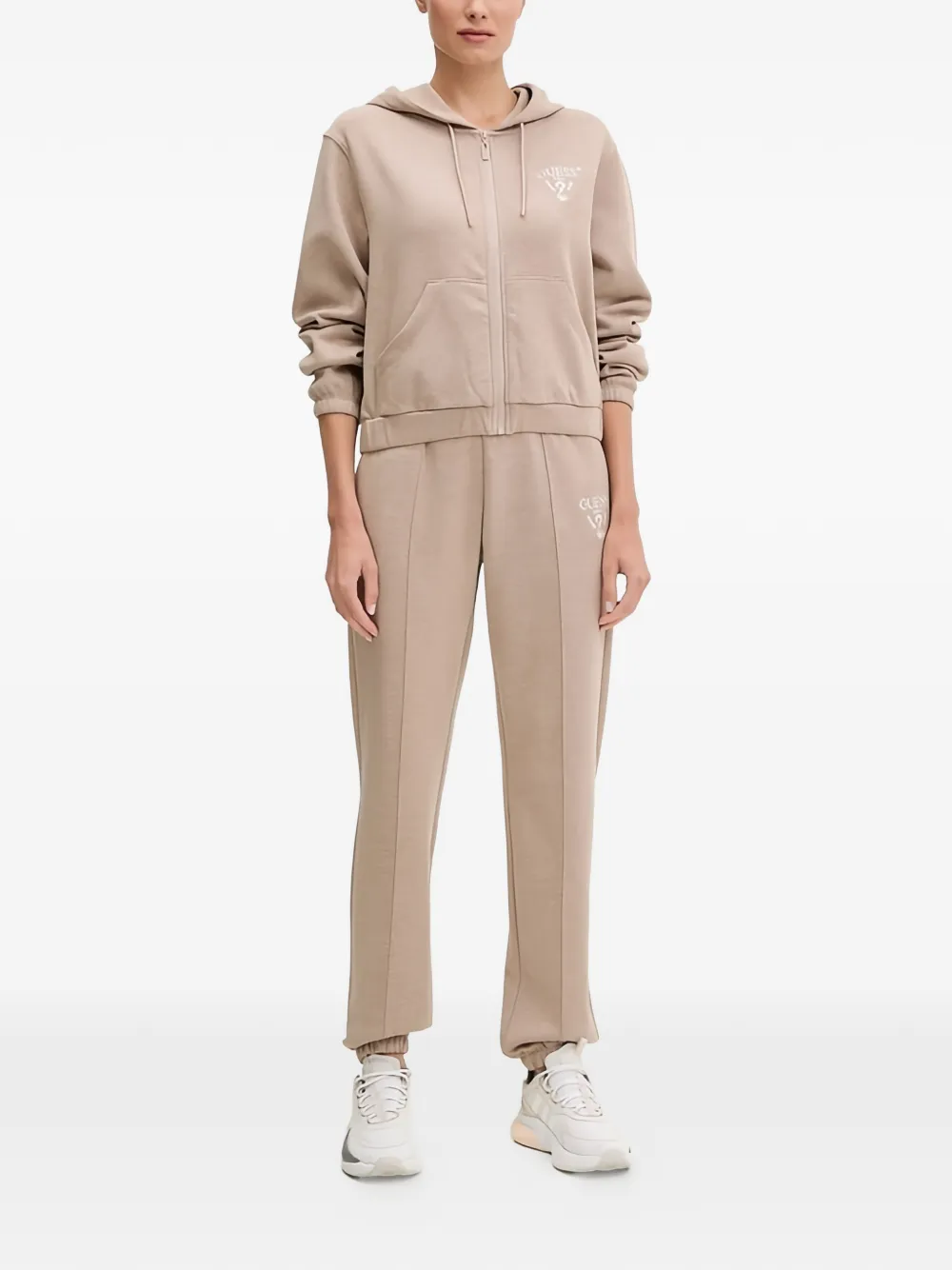 GUESS USA logo zip-up hoodie - Toni neutri